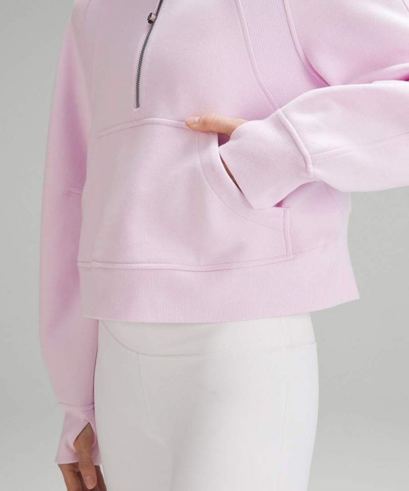 Lululemon Scuba Oversized Half-Zip Hoodie Dam Leopard Vita Ljus Sverige | YQOAMJ208