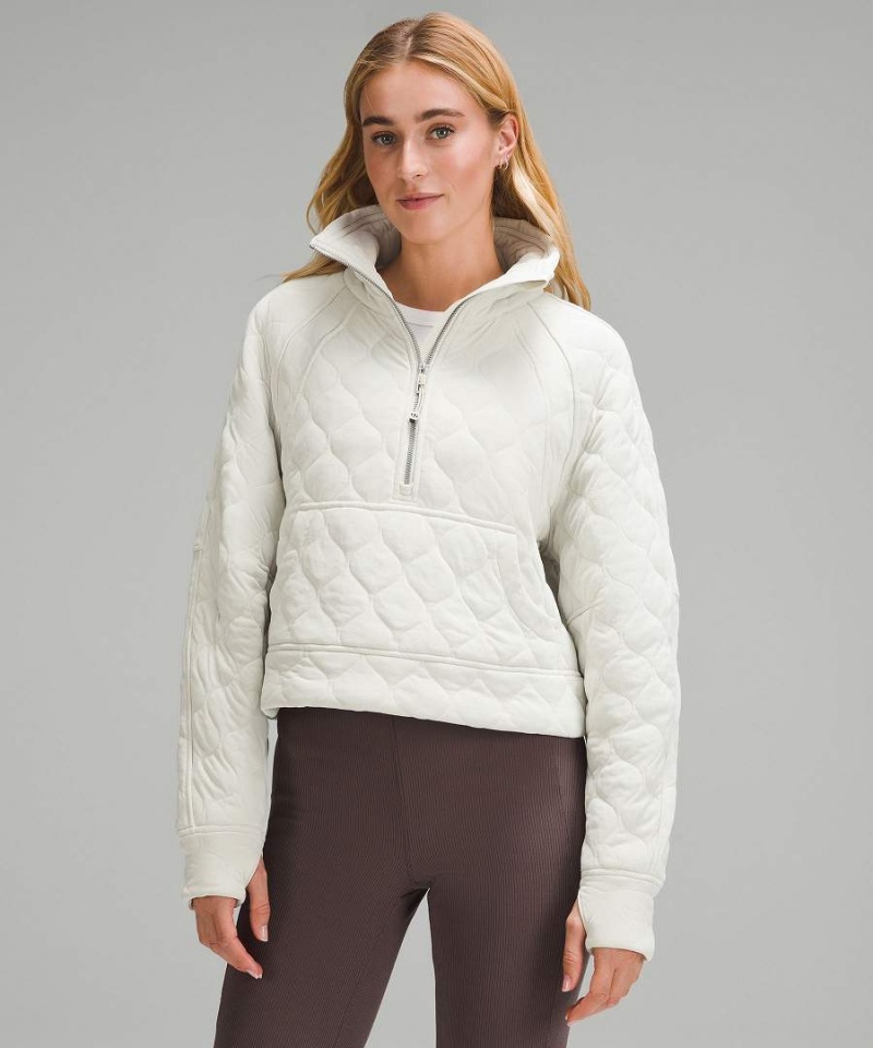 Lululemon Scuba Oversized Quiltad Half Zip Tröjor Dam Beige Sverige | FNALEP605