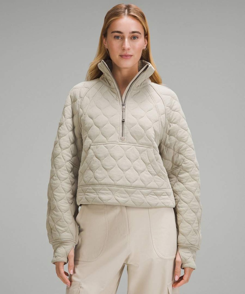 Lululemon Scuba Oversized Quiltad Half Zip Tröjor Dam Grå Sverige | HQEPUY624