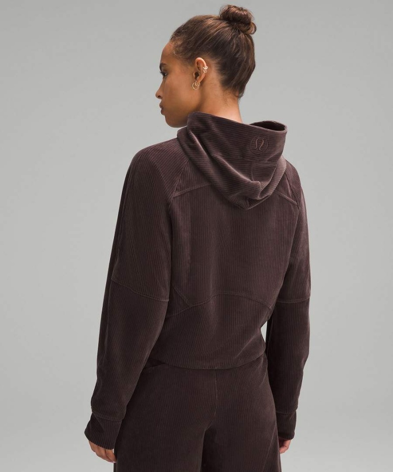 Lululemon Scuba Oversized Velvet Cord Hoodie Dam Choklad Sverige | VPUAWS705