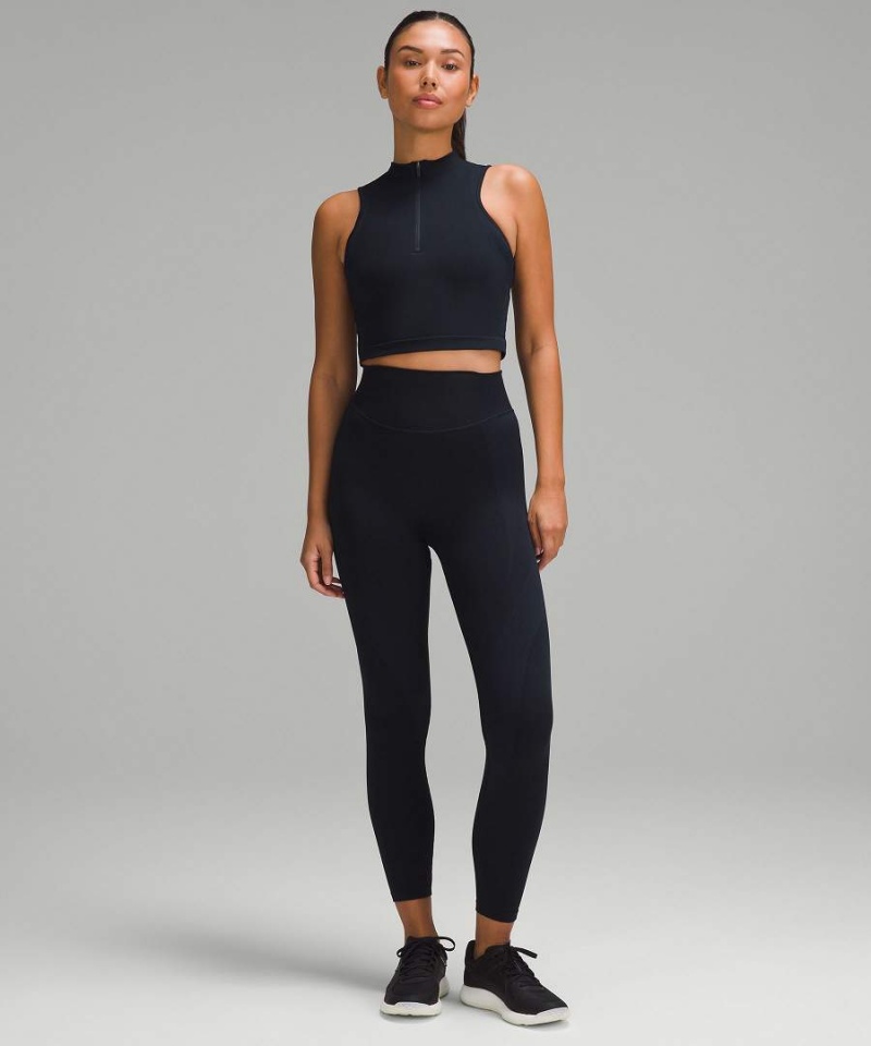 Lululemon Seamless Half-Zip Tränings Linne Dam Marinblå Sverige | LPSZQM916