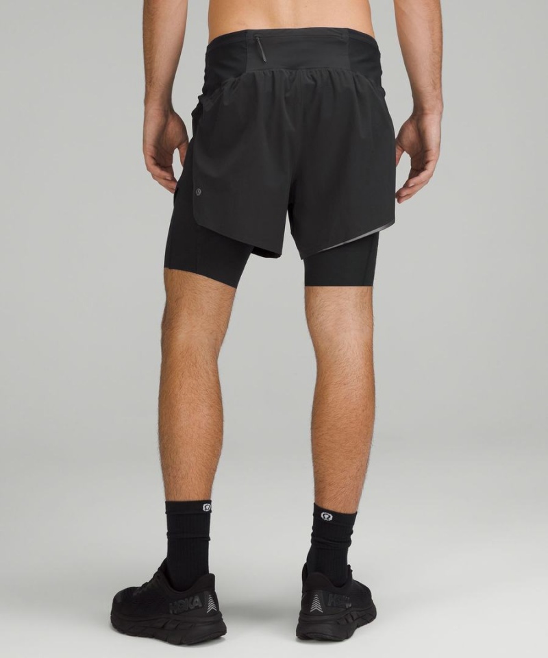 Lululemon SenseKnit Composite Löpar Shorts Herr Svarta Sverige | EOZDQK547