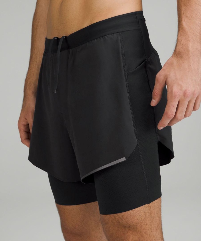 Lululemon SenseKnit Composite Löpar Shorts Herr Svarta Sverige | EOZDQK547