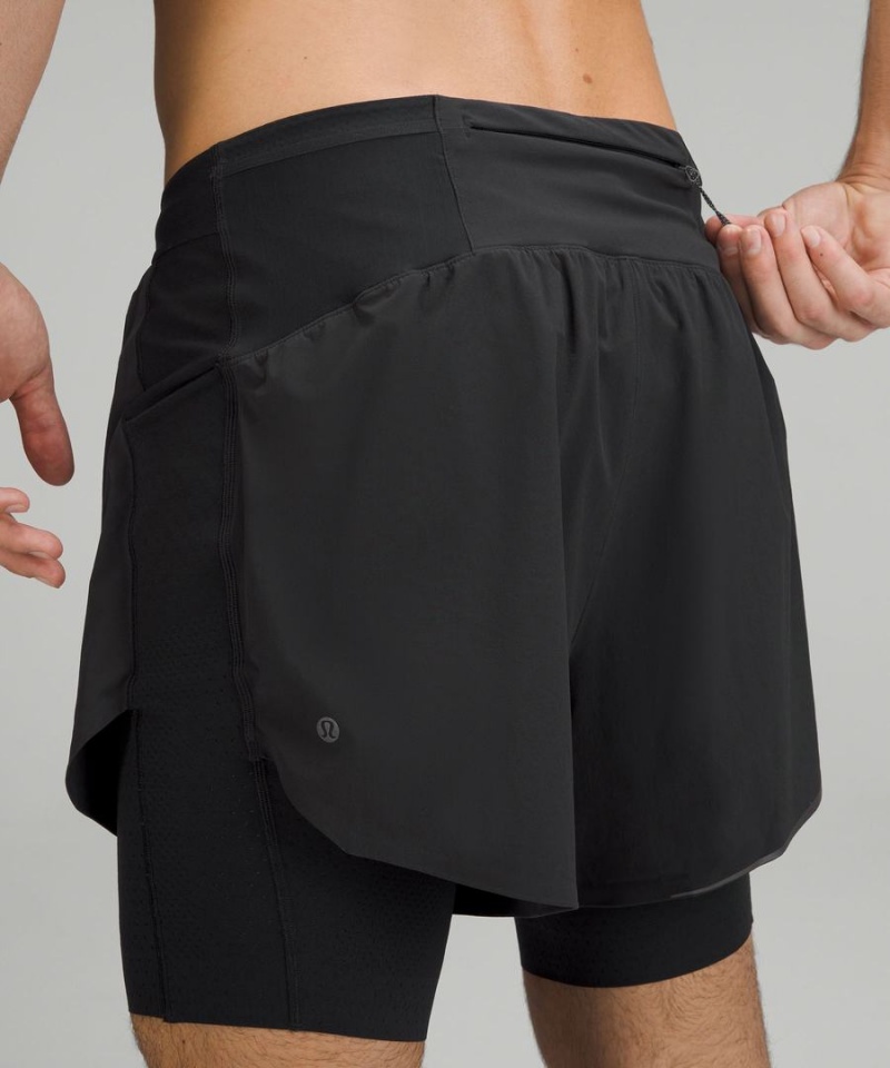 Lululemon SenseKnit Composite Löpar Shorts Herr Svarta Sverige | EOZDQK547
