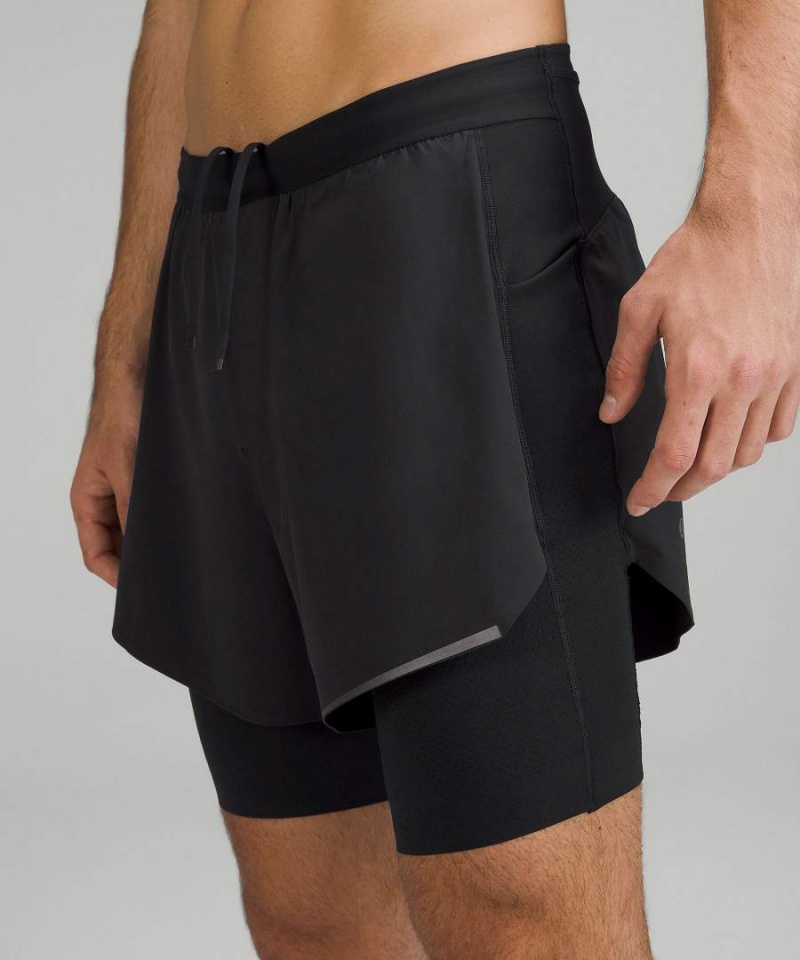 Lululemon SenseKnit Composite Löpar Shorts Herr Svarta Sverige | AQDCBY462