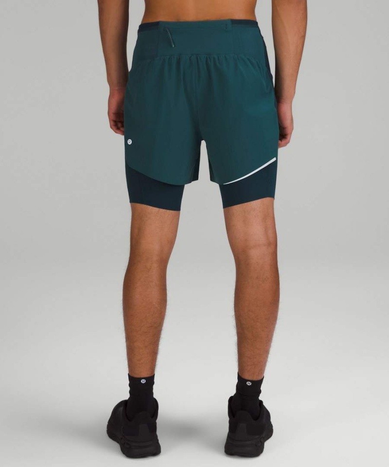 Lululemon SenseKnit Composite Löpar Shorts Herr Gröna Sverige | SJUTOD732
