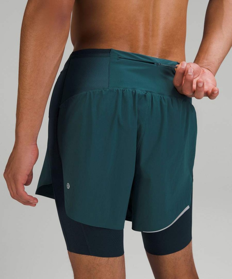 Lululemon SenseKnit Composite Löpar Shorts Herr Gröna Sverige | SJUTOD732