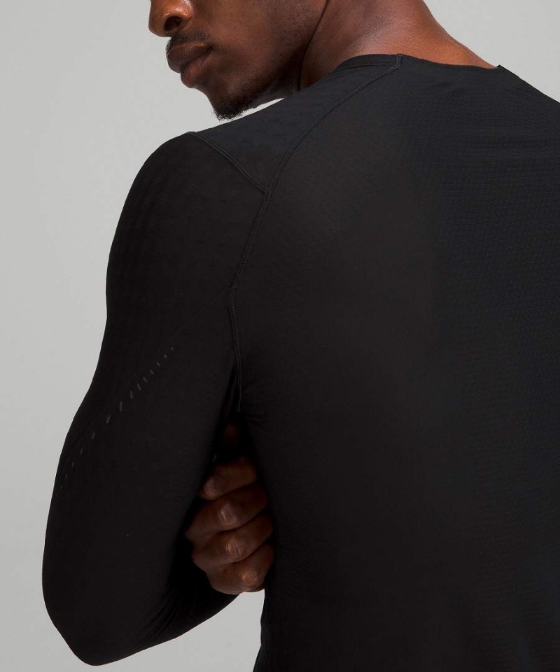 Lululemon SenseKnit Löpar Långärmad Tröja Herr Svarta Sverige | BFWDRS045