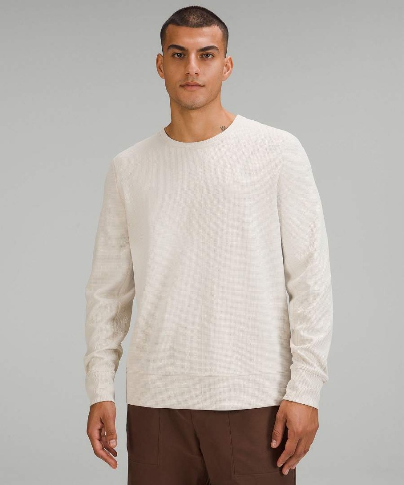 Lululemon Shift Stitch Crew Långärmad Tröja Herr Vita Sverige | IRBGUZ137