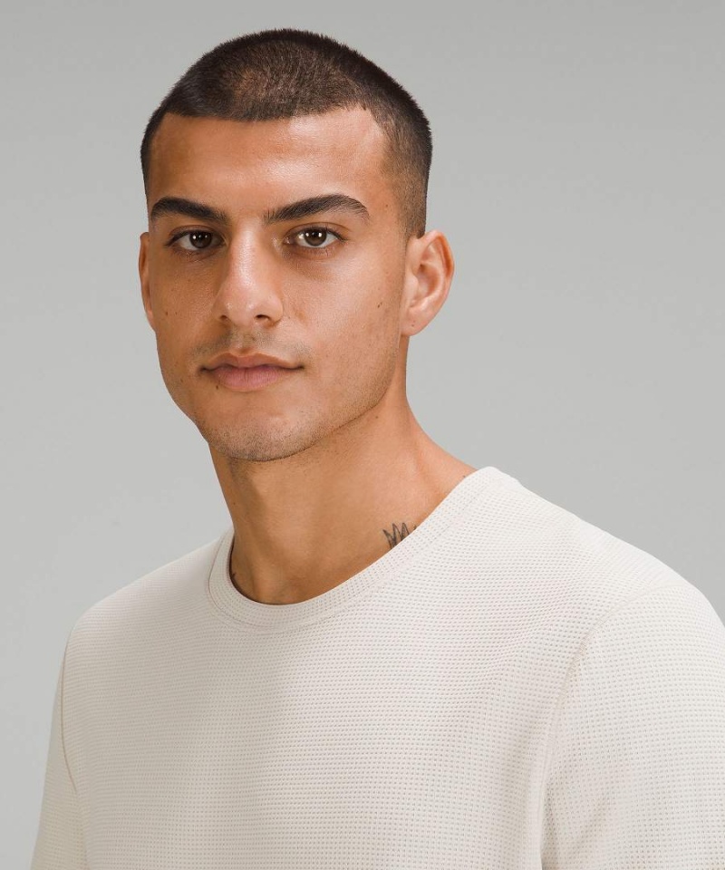Lululemon Shift Stitch Crew Långärmad Tröja Herr Vita Sverige | IRBGUZ137