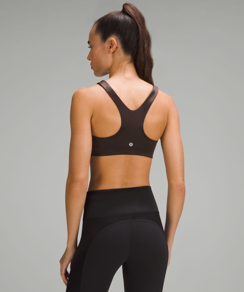 Lululemon Shine Racerback Train Bra Medium Support, A/B Cup Sport BH Dam Choklad Sverige | GJTMOU354