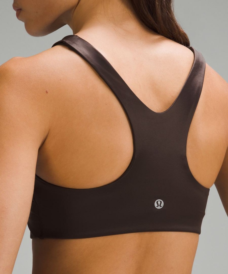Lululemon Shine Racerback Train Bra Medium Support, A/B Cup Sport BH Dam Choklad Sverige | GJTMOU354
