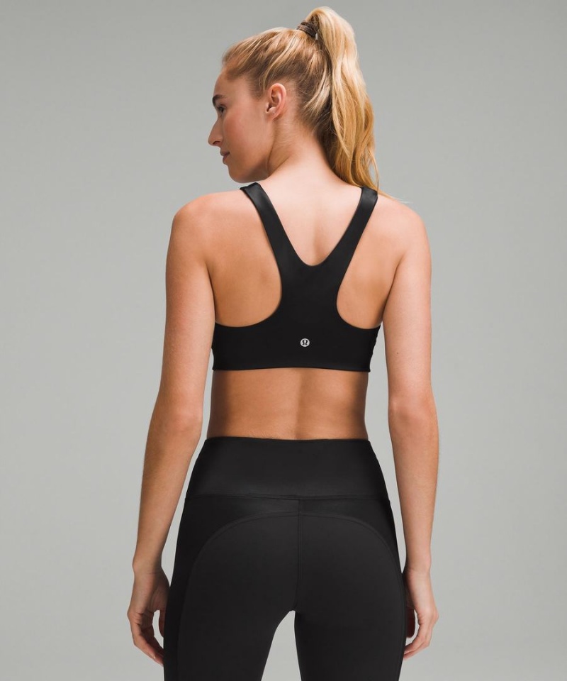 Lululemon Shine Racerback Train Bra Medium Support, A/B Cup Sport BH Dam Svarta Sverige | DLNXBH082