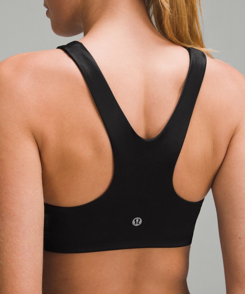 Lululemon Shine Racerback Train Bra Medium Support, A/B Cup Sport BH Dam Svarta Sverige | DLNXBH082