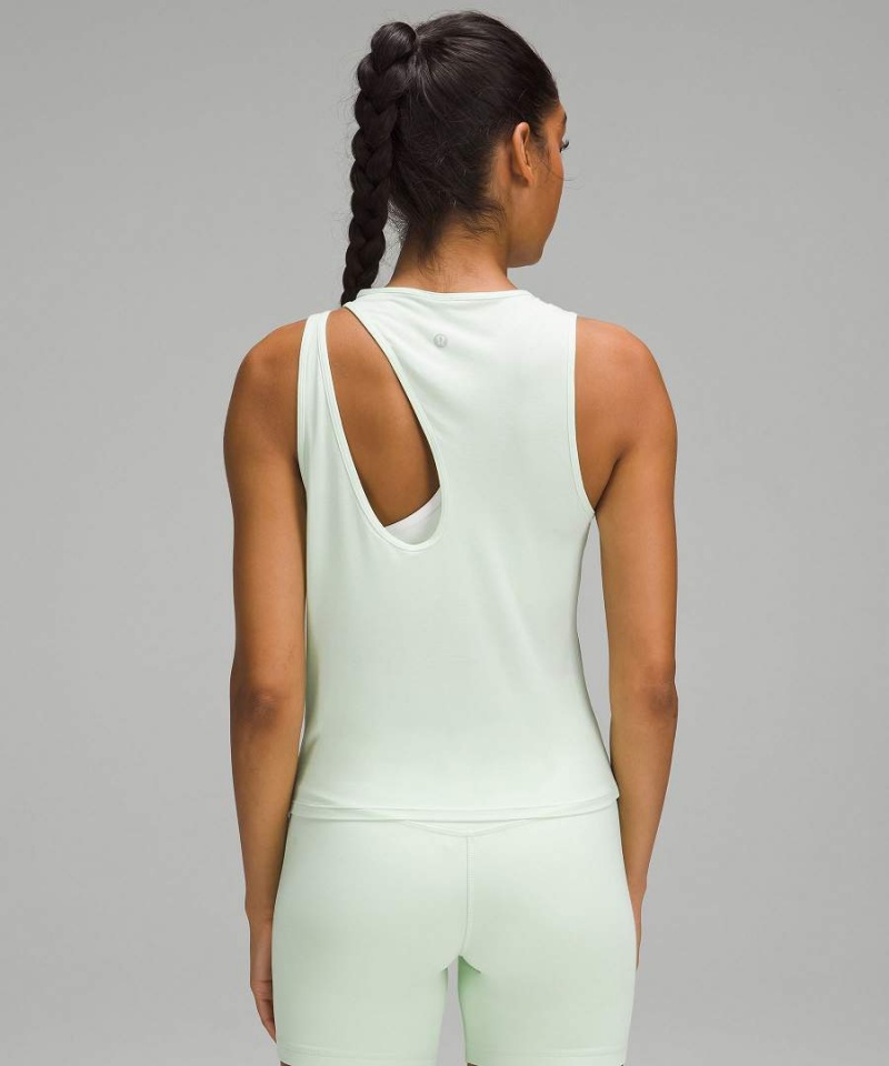 Lululemon Shoulder Cut-Out Yoga Linne Dam Gröna Sverige | ESJARZ147