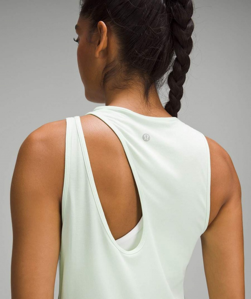 Lululemon Shoulder Cut-Out Yoga Linne Dam Gröna Sverige | ESJARZ147