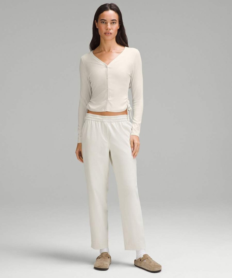 Lululemon Side-Cinch Räfflad Cardigan Långärmad Tröja Dam Beige Sverige | AGNEIV172
