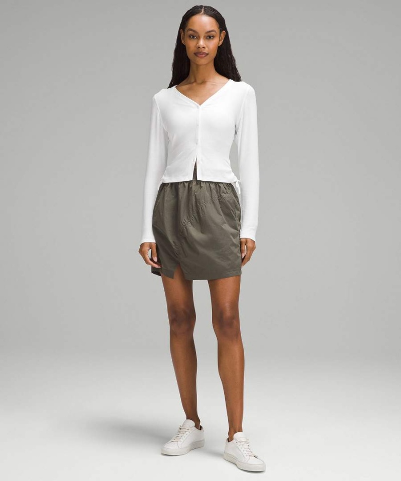 Lululemon Side-Cinch Räfflad Cardigan Tröjor Dam Vita Sverige | EKSCDH630