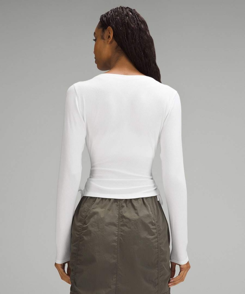 Lululemon Side-Cinch Räfflad Cardigan Tröjor Dam Vita Sverige | EKSCDH630