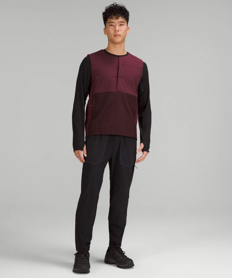 Lululemon Side-Zip Insulated Vandring Väst Herr Vinröda Sverige | ORYNPI517