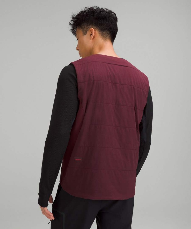 Lululemon Side-Zip Insulated Vandring Väst Herr Vinröda Sverige | ORYNPI517