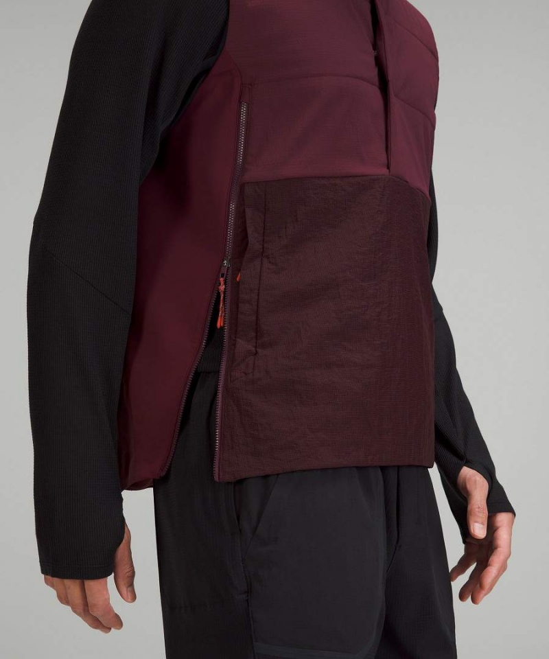 Lululemon Side-Zip Insulated Vandring Väst Herr Vinröda Sverige | ORYNPI517