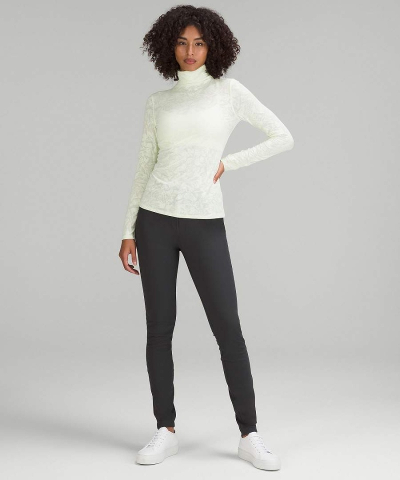 Lululemon Slim-Fit Jacquard Turtleneck Långärmad Tröja Dam Vita Sverige | VNZRHP357