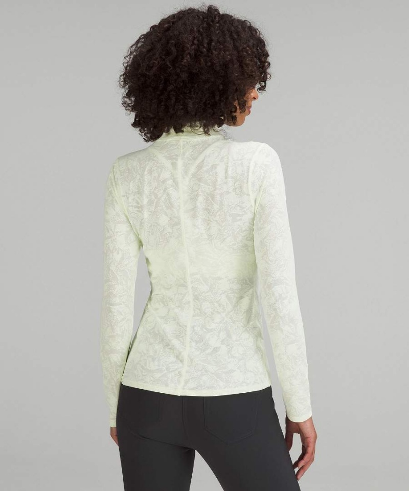 Lululemon Slim-Fit Jacquard Turtleneck Långärmad Tröja Dam Vita Sverige | VNZRHP357