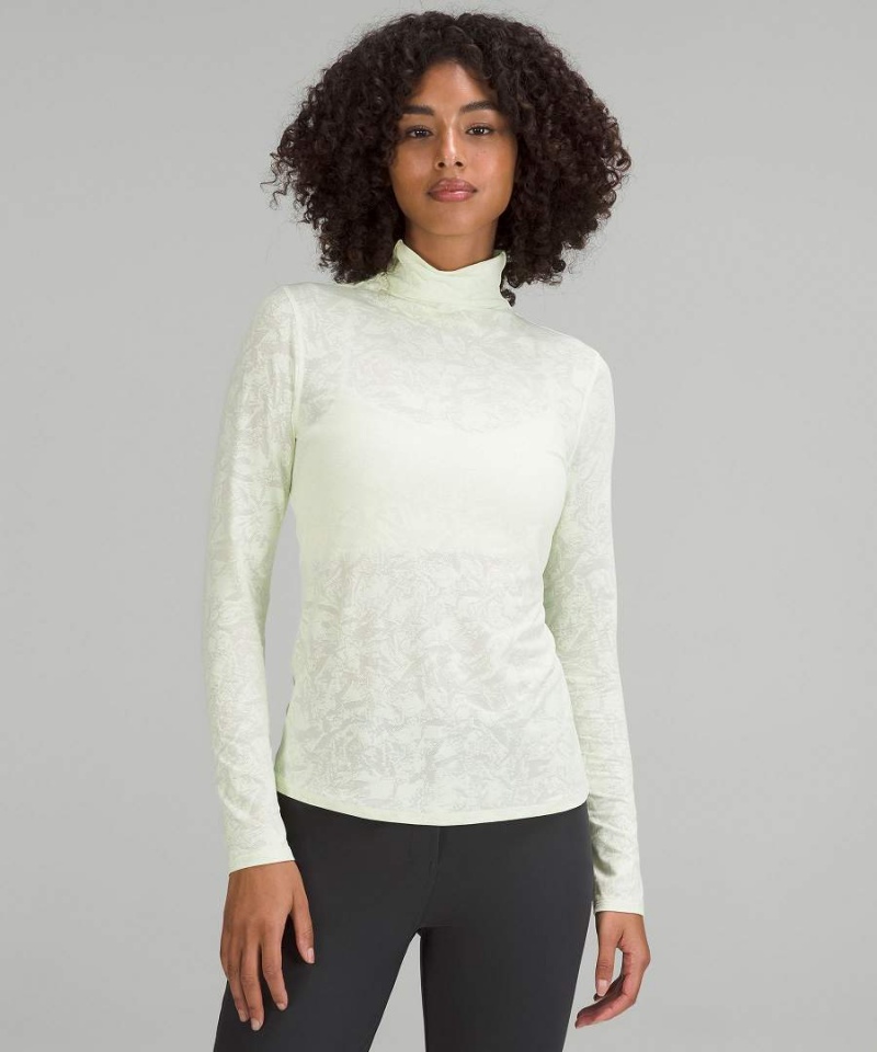Lululemon Slim-Fit Jacquard Turtleneck Långärmad Tröja Dam Vita Sverige | VNZRHP357