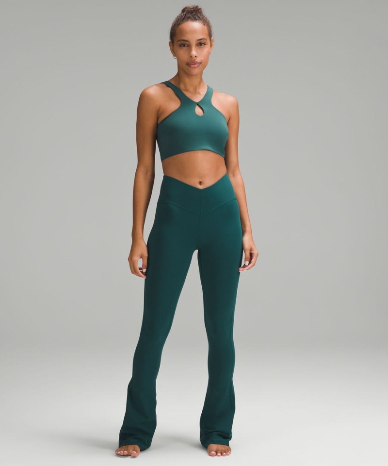 Lululemon SmoothCover Front Cut-Out Yoga Bra Light Support, A/B Cup Sport BH Dam Turkos Sverige | EOIVHK823