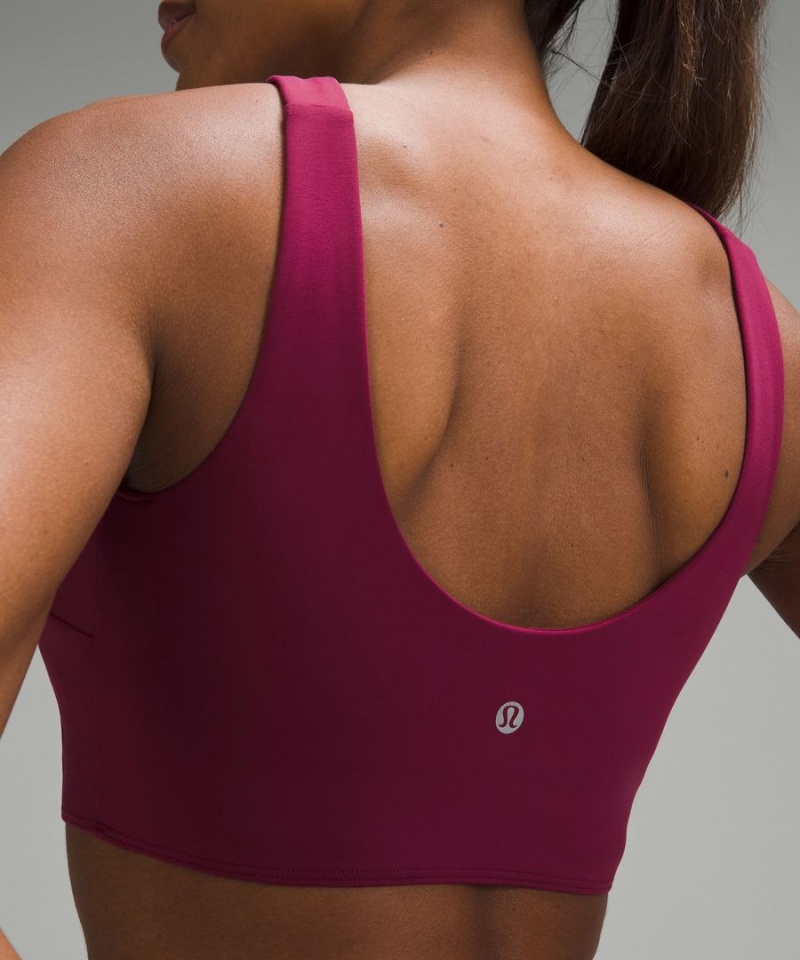 Lululemon SmoothCover Front Cut-Out Yoga Bra Light Support, A/B Cup Sport BH Dam Vinröda Sverige | WCXIAD618