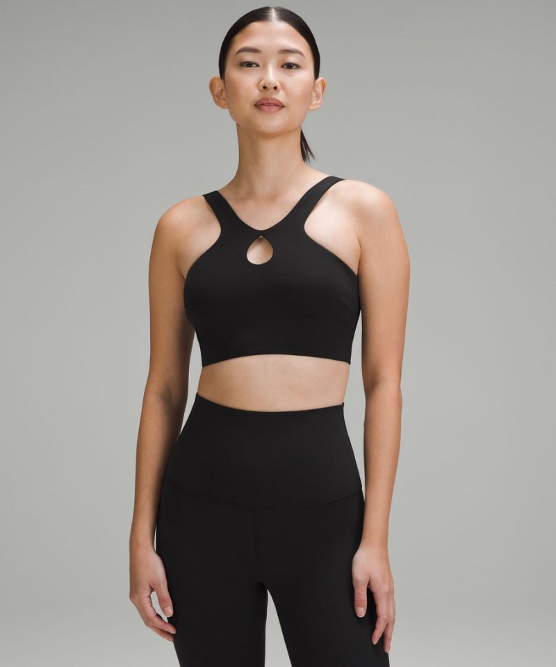 Lululemon SmoothCover Front Cut-Out Yoga Bra Light Support, A/B Cup Sport BH Dam Svarta Sverige | NUDAWK951