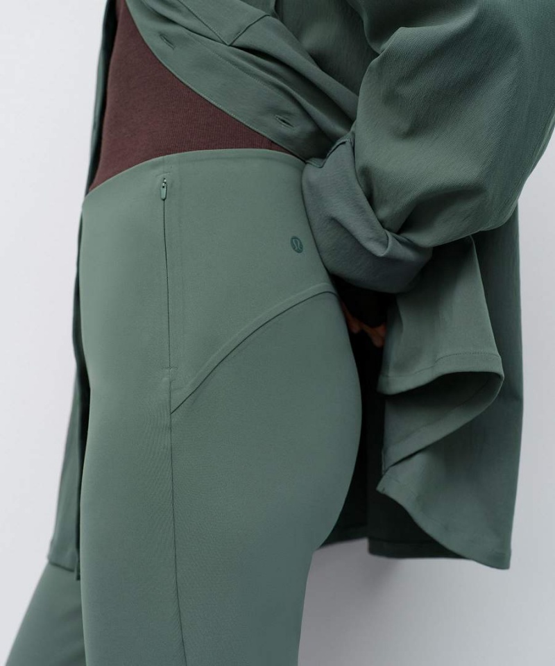 Lululemon Smooth-Fit Split-Hem High-Rise Flared Byxor Dam Mörkgröna Sverige | KFVAUS180