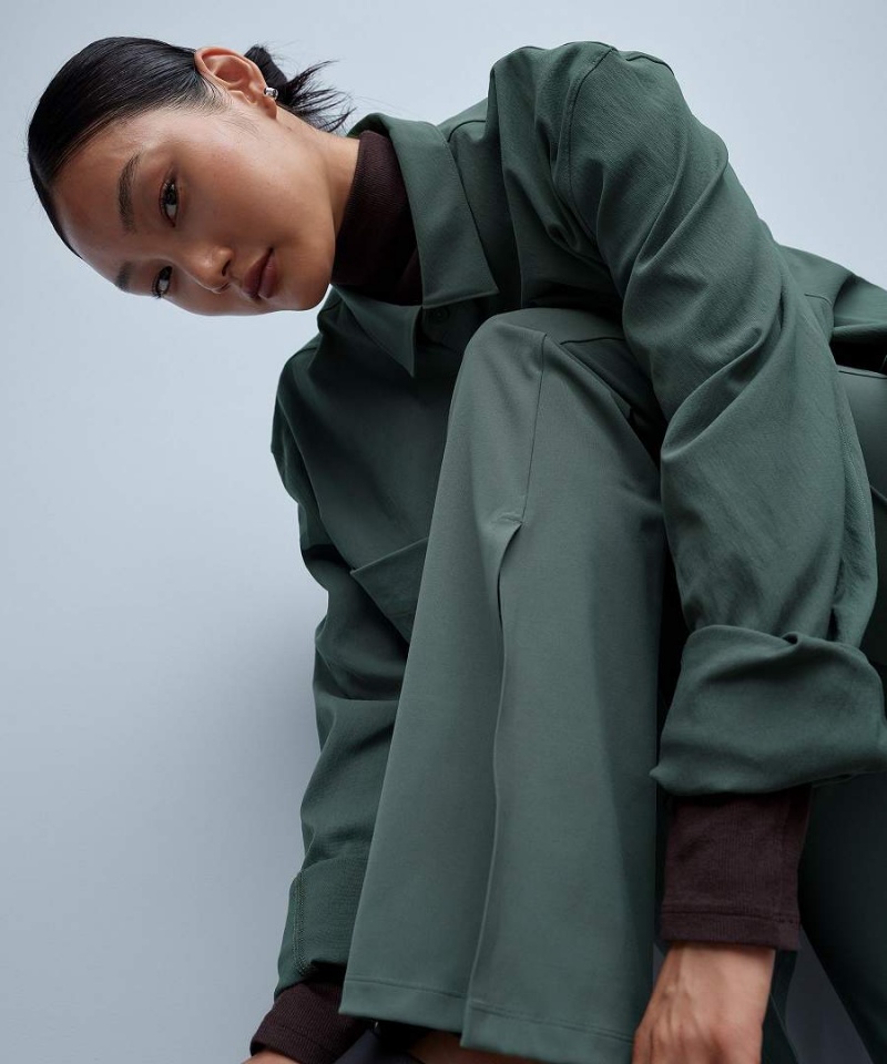 Lululemon Smooth-Fit Split-Hem High-Rise Flared Byxor Dam Mörkgröna Sverige | KFVAUS180