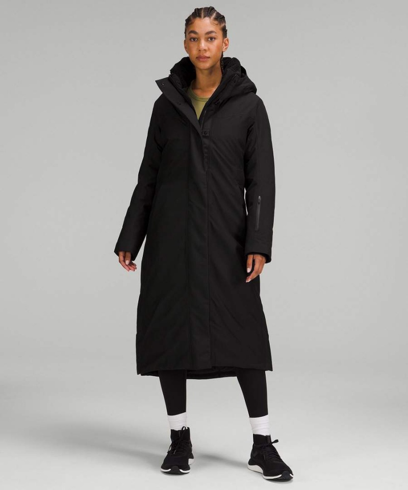 Lululemon Snow Warrior Long Parka Dam Svarta Sverige | FULQYW376