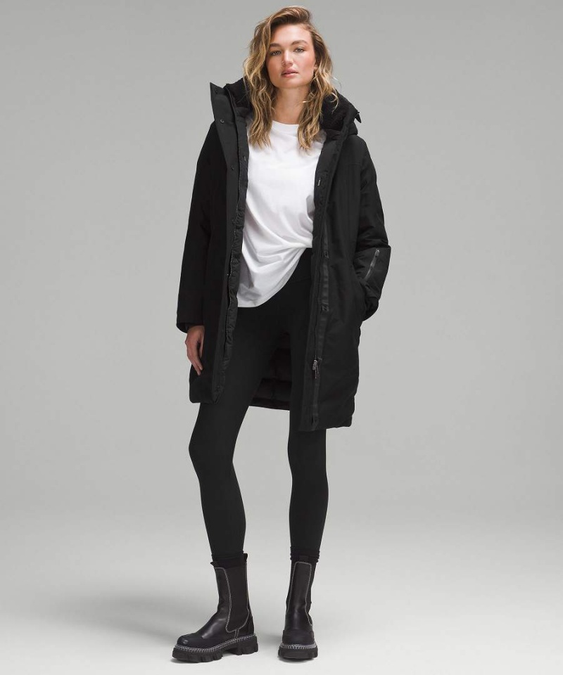Lululemon Snow Warrior Parka Dam Svarta Sverige | SGRIYM467