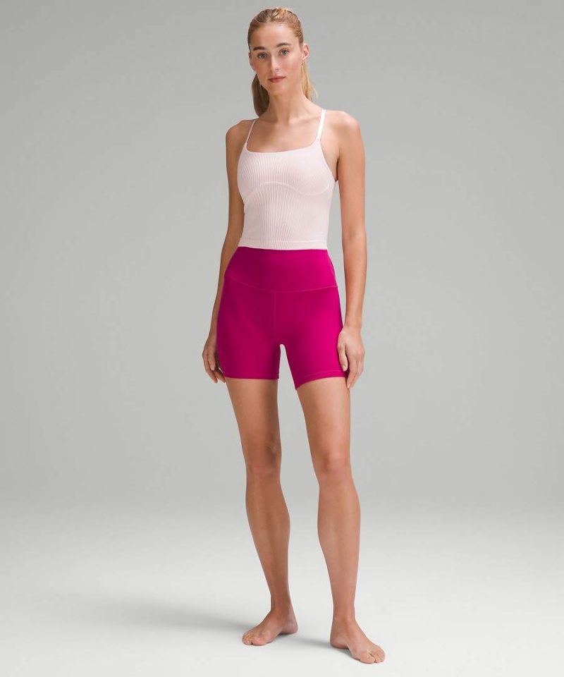Lululemon Snörade Seamless Yoga Shelf Linne Dam Rosa Rosa Sverige | ISOGEP817