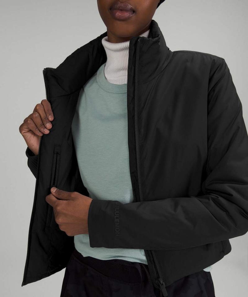 Lululemon SoftMatte™ Insulated Cropped Isolerade Jackor Dam Svarta Sverige | WZALNY417