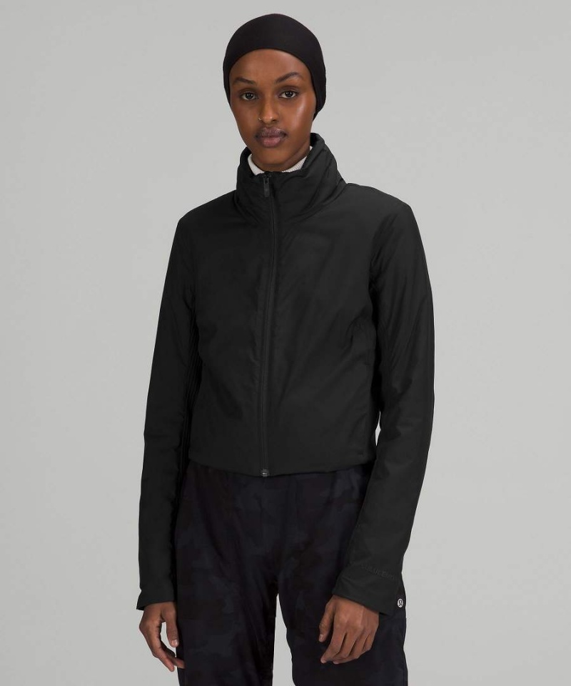Lululemon SoftMatte™ Insulated Cropped Isolerade Jackor Dam Svarta Sverige | WZALNY417