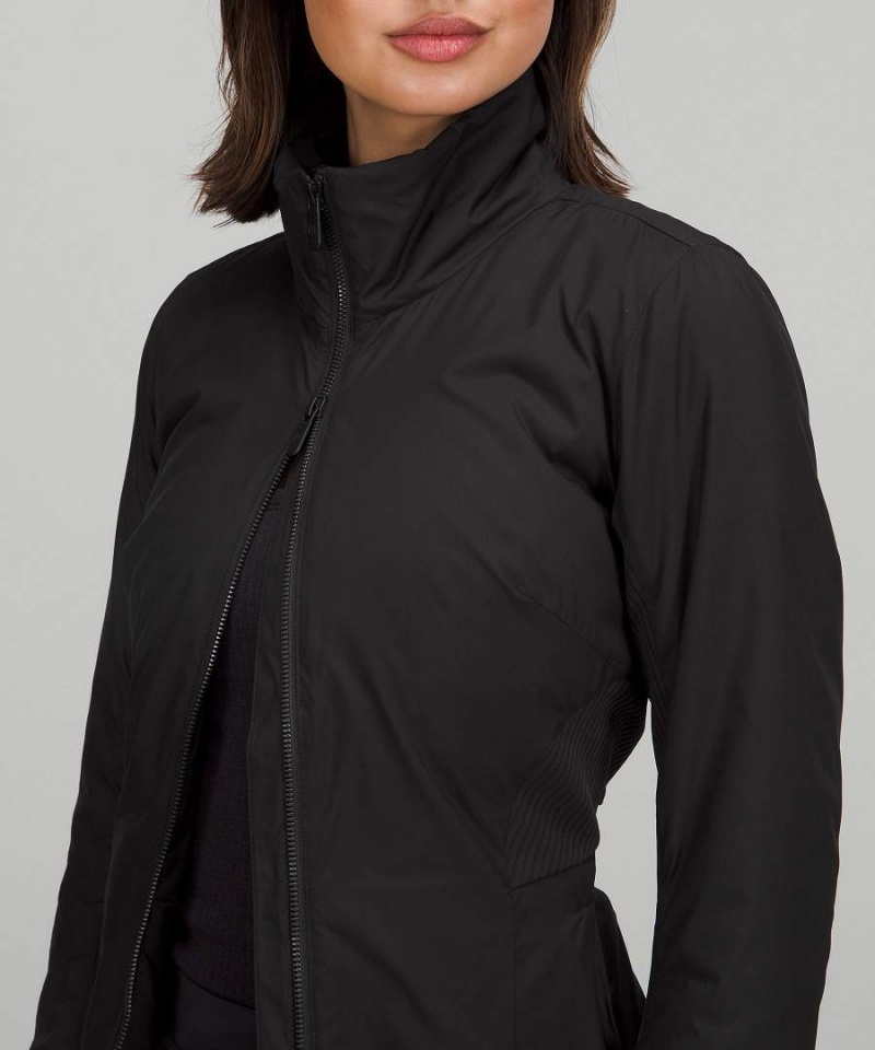 Lululemon SoftMatte™ Insulated Mid-Length Isolerade Jackor Dam Svarta Sverige | YKPCBD340