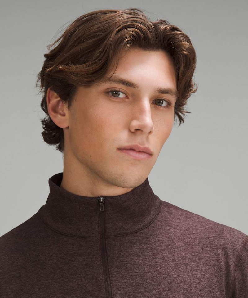 Lululemon Soft Jersey Half Zip Tröjor Herr Choklad Sverige | SKEJRT930