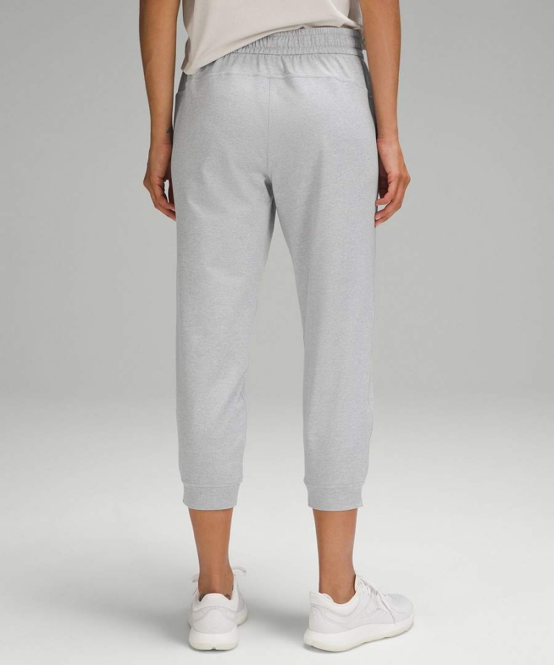 Lululemon Soft Jersey Klassiska-Fit Mid-Rise Cropped Joggingbyxor Dam Ljusgrå Sverige | HMOFPX405