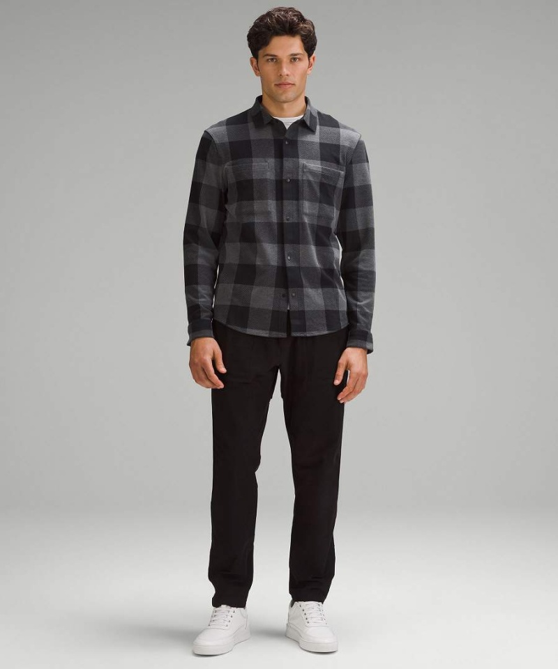 Lululemon Soft Knit Overshirt Skjorta Herr Svarta Mörkgrå Sverige | JEIKDX670