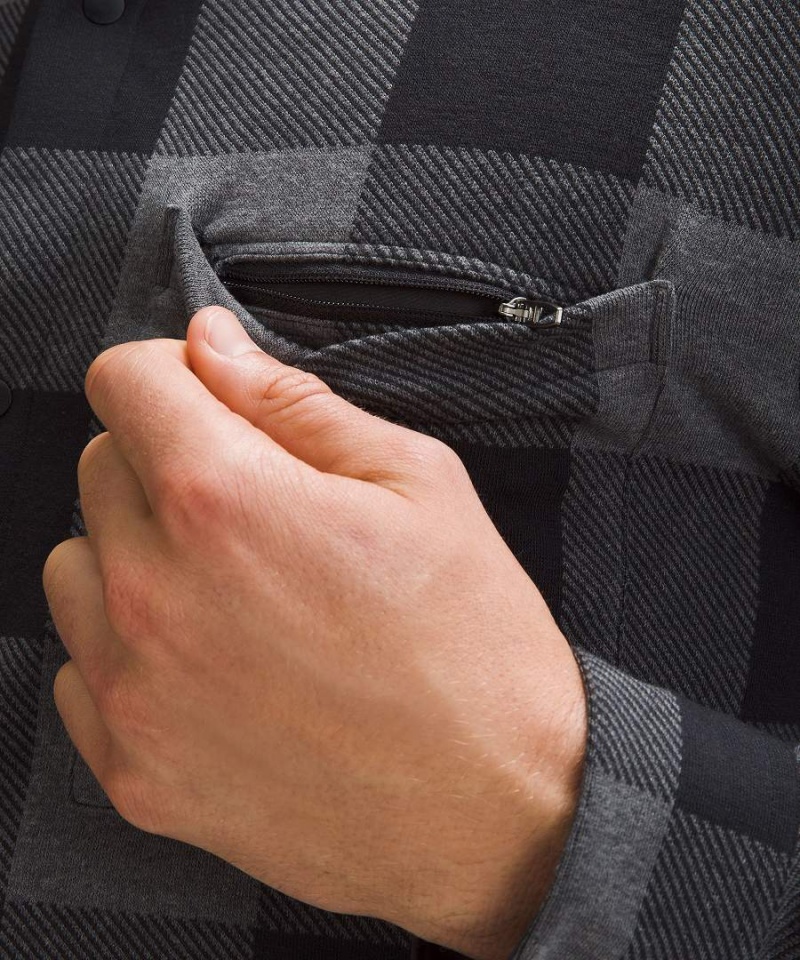 Lululemon Soft Knit Overshirt Skjorta Herr Svarta Mörkgrå Sverige | JEIKDX670