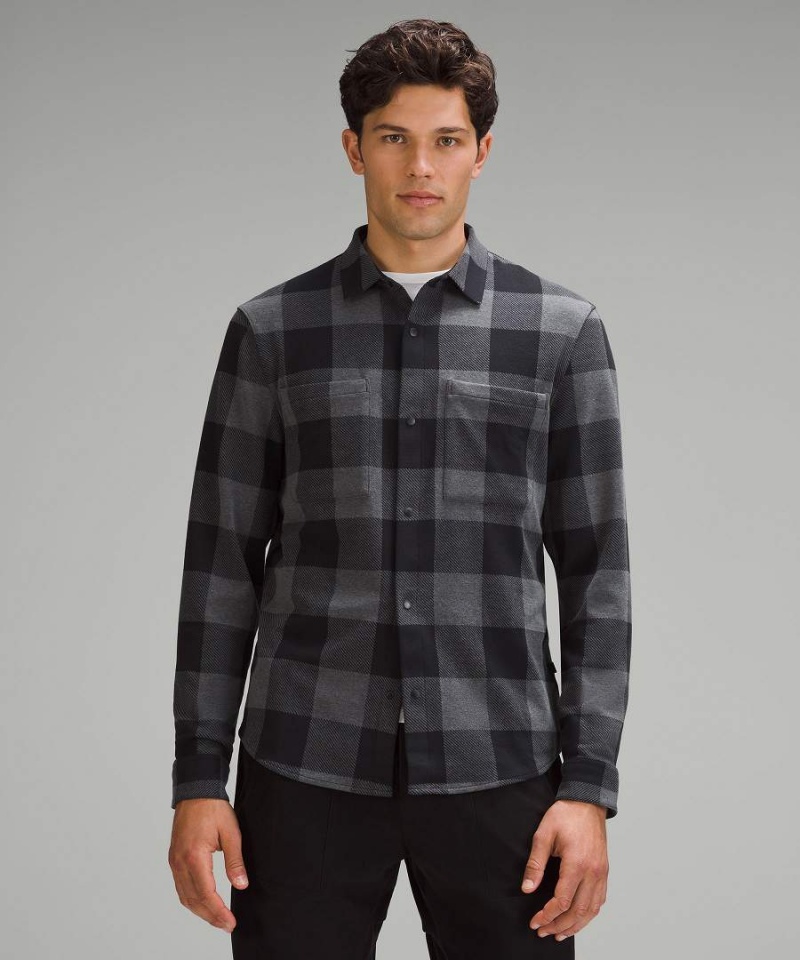 Lululemon Soft Knit Overshirt Skjorta Herr Svarta Mörkgrå Sverige | JEIKDX670