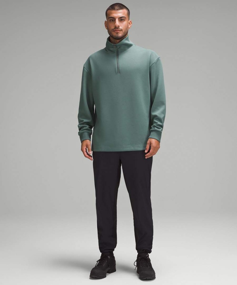 Lululemon Softstreme Oversized Half Zip Tröjor Herr Mörkgröna Sverige | TLNIDE195