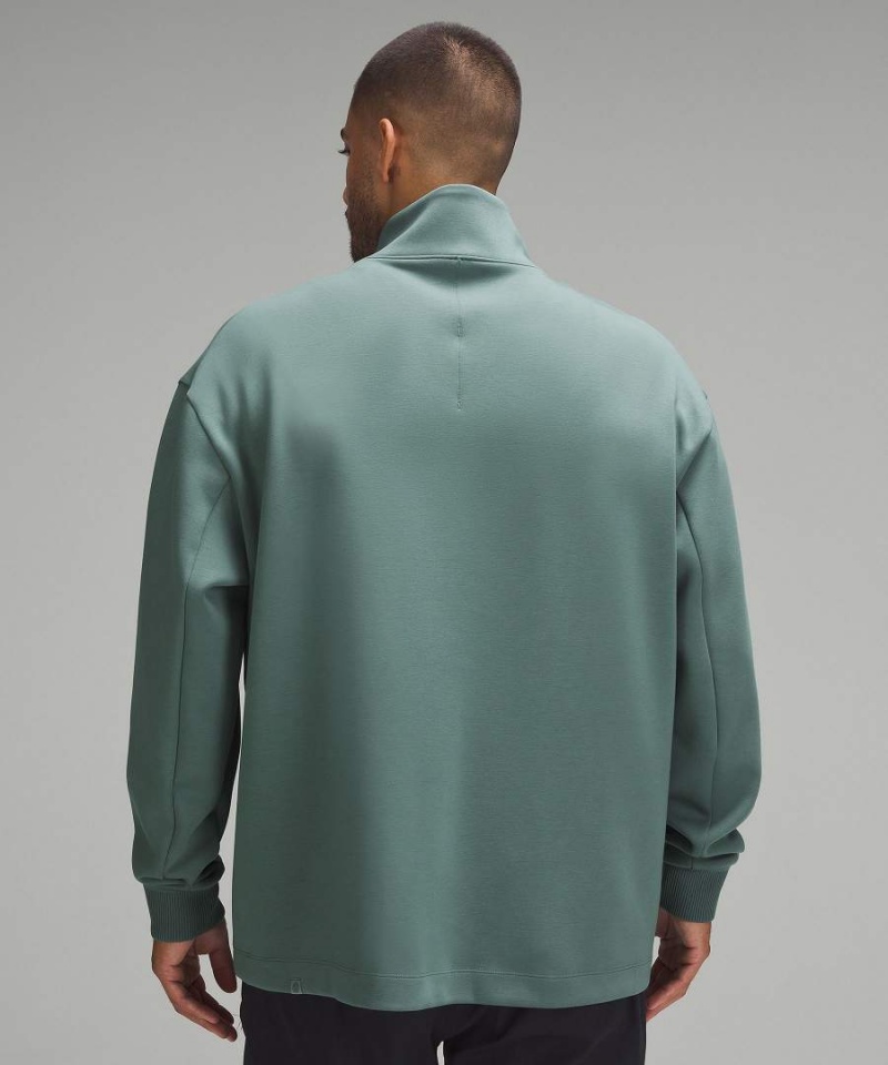 Lululemon Softstreme Oversized Half Zip Tröjor Herr Mörkgröna Sverige | TLNIDE195