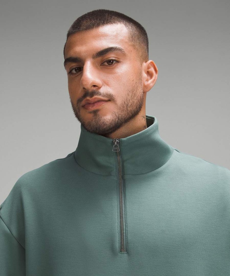 Lululemon Softstreme Oversized Half Zip Tröjor Herr Mörkgröna Sverige | TLNIDE195
