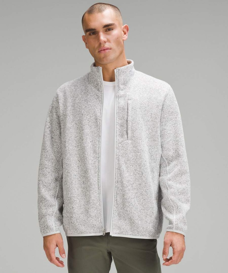 Lululemon Sojourn Fleece-Fodrade Knit Jackor Herr Vita Vita Sverige | NKHALV165