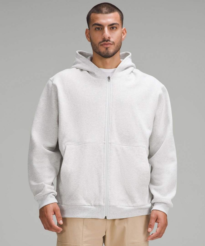 Lululemon Steady State Full-Zip Hoodie Herr Ljusgrå Vita Sverige | PEAZOG147